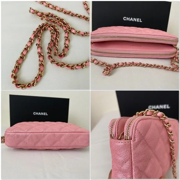 Chanel Pink Iridescent Clutch with Chain - Picture 14 of 14